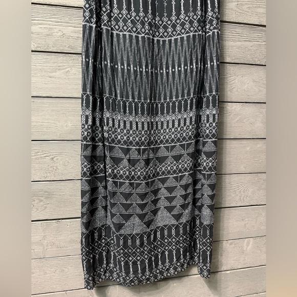 H&M Black White Beaded Top Boho Print Maxi Dress Sz 8 - Picture 9 of 11